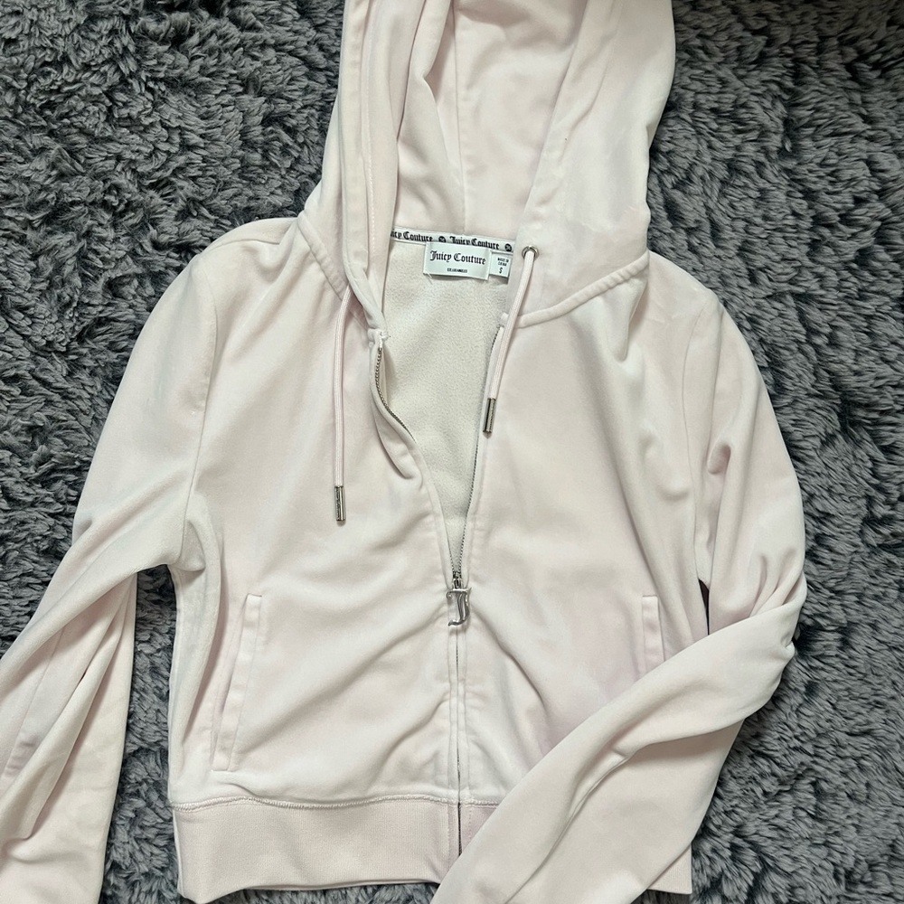 Juicy Couture Women's Light Pink Zip-Up Hoodie
